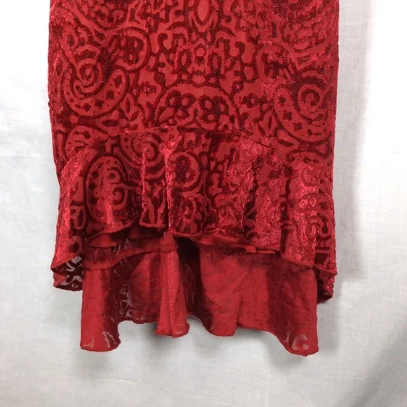 Gegrge Girls Red Velvet High-Low Holiday Dress Sz8 - Picture 4 of 10